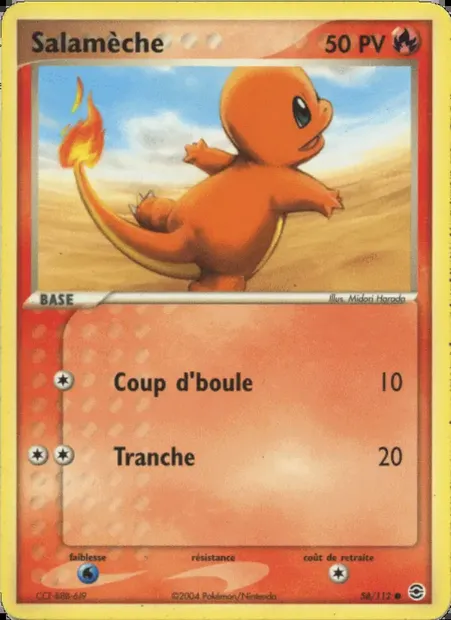 Salamèche, carte Pokémon RG 58 — extension EX Rouge Feu & Vert Feuille