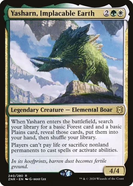Yasharn, Implacable Earth, Magic card PZNR 240p — Zendikar Rising Promos set