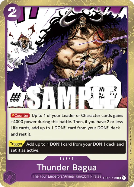 Thunder Bagua, carte One Piece OP01-119 — extension ROMANCE DAWN
