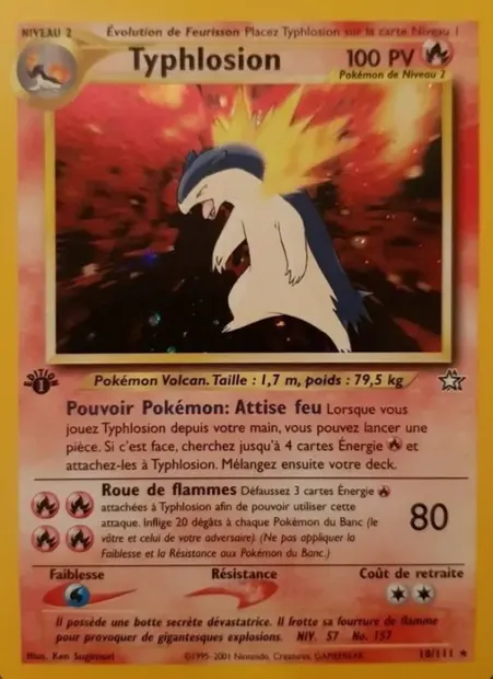 Typhlosion, carte Pokémon NG 18 — extension Neo Genesis