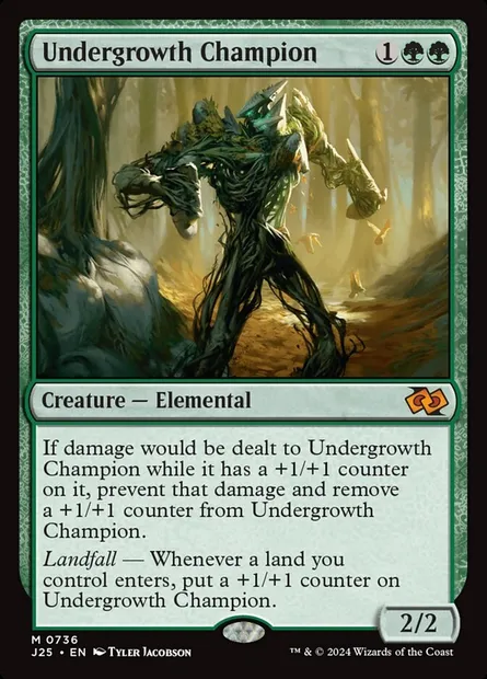 Undergrowth Champion, Magic card J25 736 — Foundations Jumpstart set