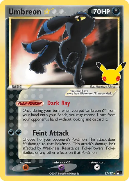 Umbreon ☆, Pokémon card CEL CC015 — Celebrations set