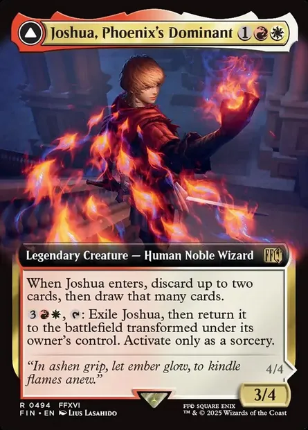 Joshua, Phoenix's Dominant // Phoenix, Warden of Fire, Magic card FIN 494 — Final Fantasy set