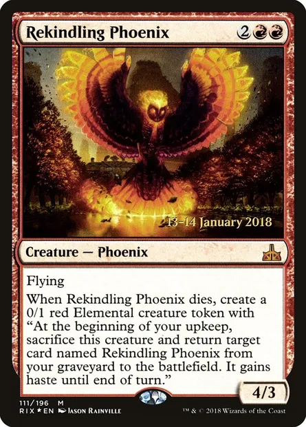 Rekindling Phoenix, Magic card PRIX 111s — Rivals of Ixalan Promos set