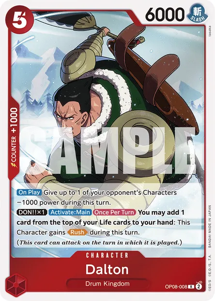 Dalton, One Piece card OP08-008 — TWO LEGENDS set