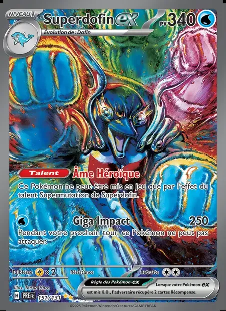 Superdofin-ex, carte Pokémon PRE 151 — extension Évolutions Prismatiques