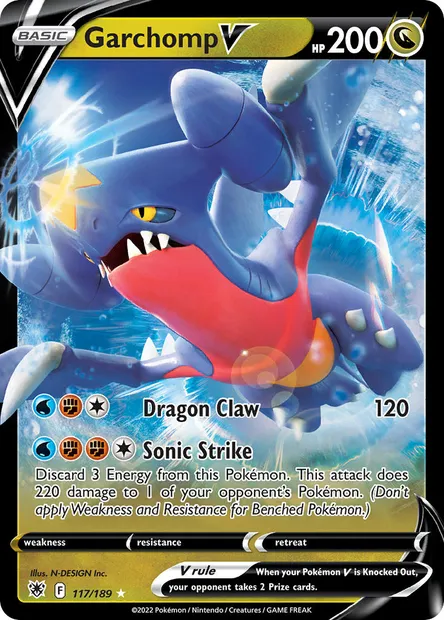 Garchomp V, Pokémon card ASR 117 — Astral Radiance set