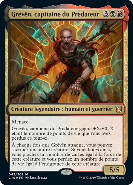Grêvën, capitaine du Prédateur, carte Magic C19 43 — extension Commander 2019