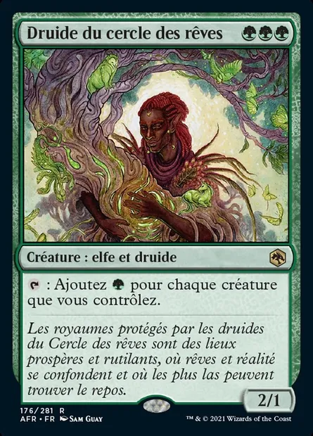 Druide du cercle des rêves, carte Magic AFR 176 — extension Forgotten Realms: Aventures dans les Royaumes Oubliés