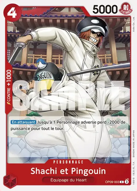 Shachi et Pingouin, carte One Piece OP09-003 — extension LES NOUVEAUX EMPEREURS