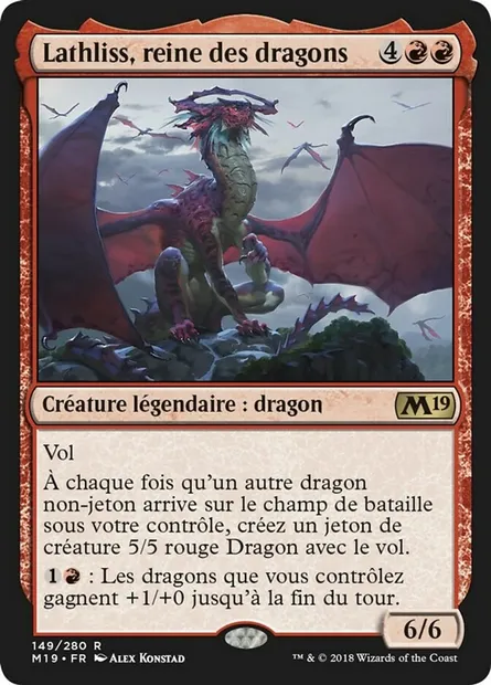 Lathliss, reine des dragons, carte Magic M19 149 — extension Core Set 2019