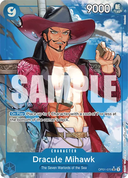 Dracule Mihawk, One Piece card OP01-070 — ROMANCE DAWN set