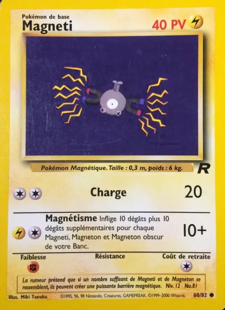 Magnéti, carte Pokémon TR 60 — extension Team Rocket