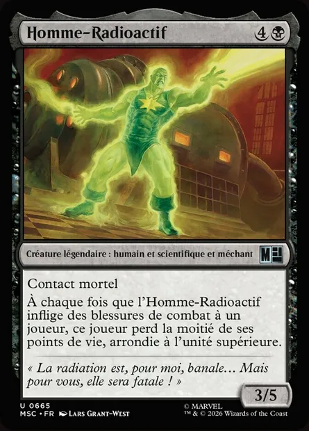 Homme-Radioactif, carte Magic MSC 665 — extension Marvel Super Heroes Commander