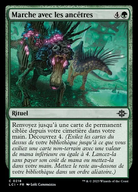 Marche avec les ancêtres, carte Magic LCI 218 — extension The Lost Caverns of Ixalan