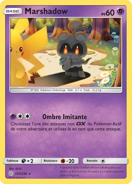 Marshadow, carte Pokémon CEC 103 — extension Éclipse Cosmique