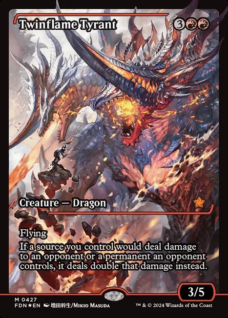 Twinflame Tyrant, Magic card FDN 427 — Foundations set