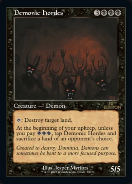 Demonic Hordes, Magic card 30A 397 — 30th Anniversary Edition set