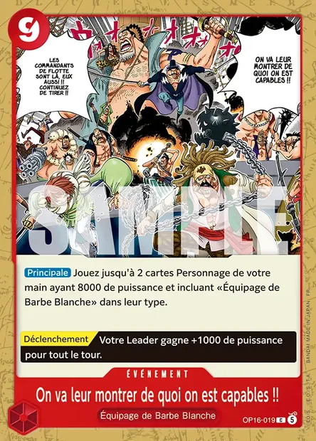 On va leur montrer de quoi on est capables !!, carte One Piece OP16-019 — extension L'HEURE DE LA BATAILLE DÉCISIVE