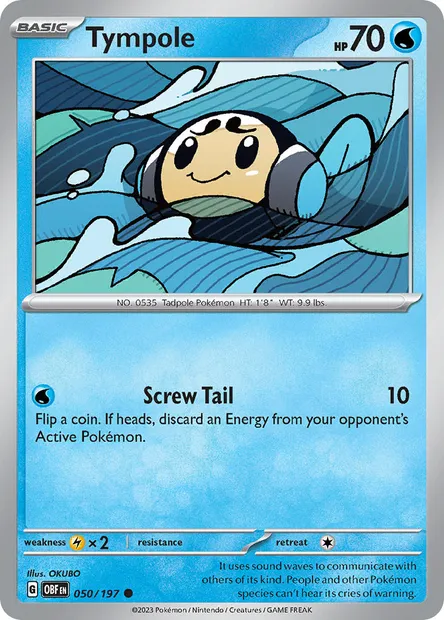 Tympole, Pokémon card OBF 050 — Obsidian Flames set