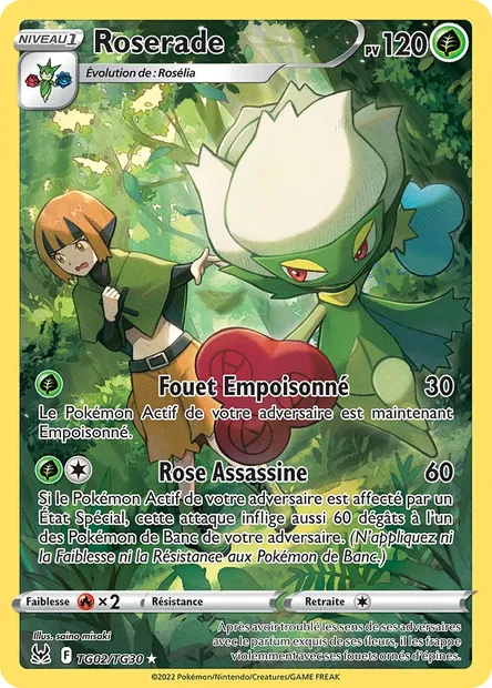 Roserade, carte Pokémon LOR TG02 — extension Origine Perdue