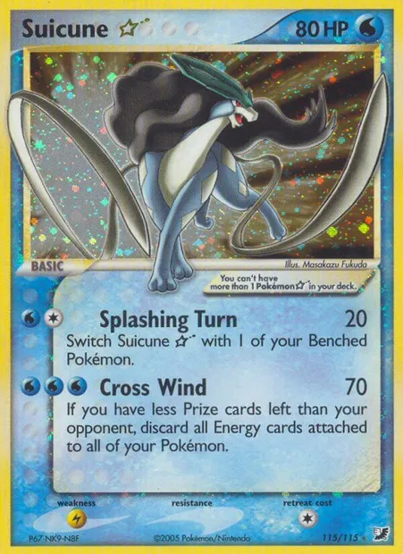 Suicune ☆, Pokémon card UF 115 — Unseen Forces set