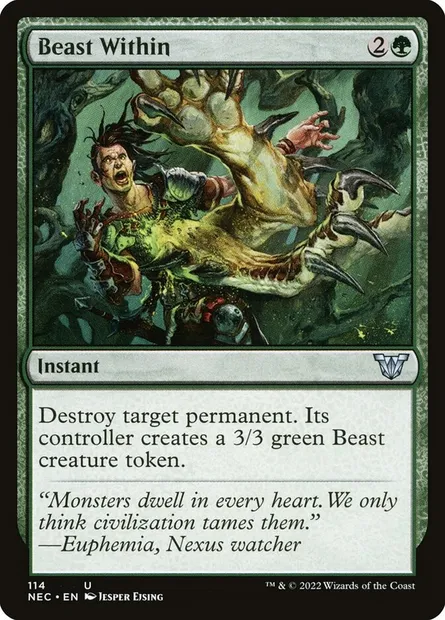 Beast Within, Magic card NEC 114 — Neon Dynasty Commander set
