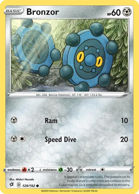 Bronzor, Pokémon card RCL 129 — Rebel Clash set
