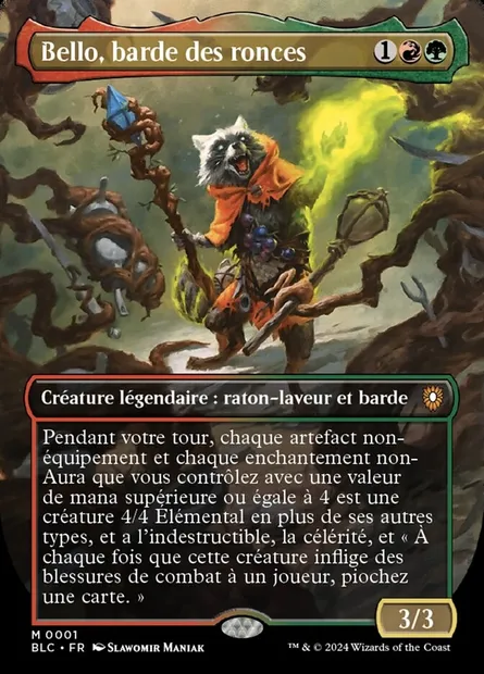 Bello, barde des ronces, carte Magic BLC 1 — extension Bloomburrow Commander