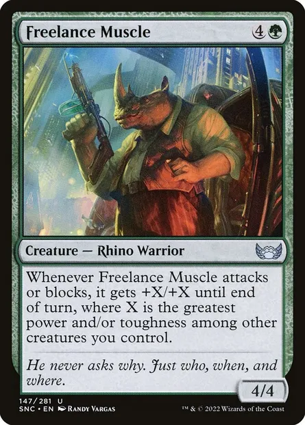 Freelance Muscle, Magic card SNC 147 — Streets of New Capenna set