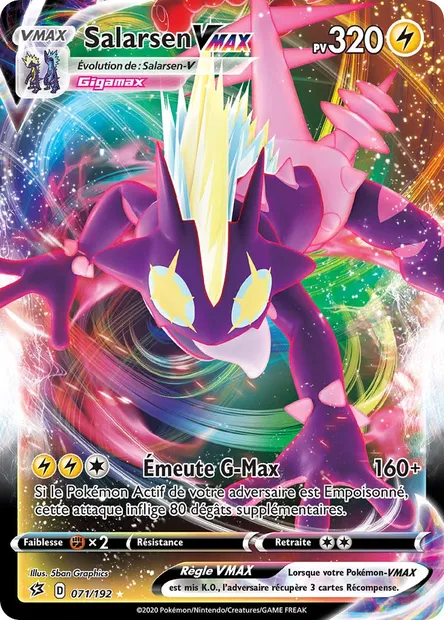 Salarsen VMAX, carte Pokémon RCL 71 — extension Clash des Rebelles