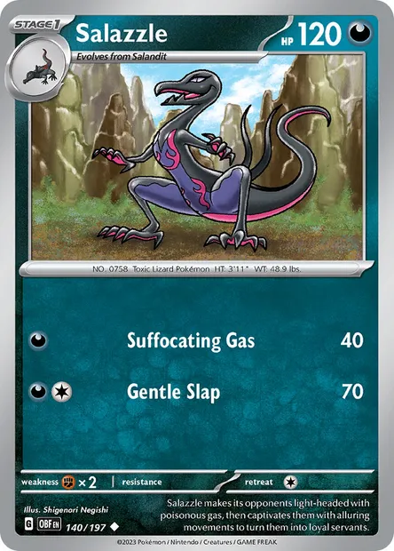 Salazzle, Pokémon card OBF 140 — Obsidian Flames set
