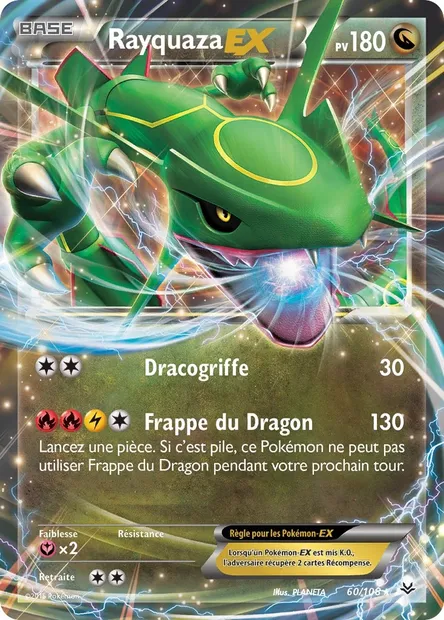 Rayquaza EX, carte Pokémon ROS 60 — extension Ciel Rugissant
