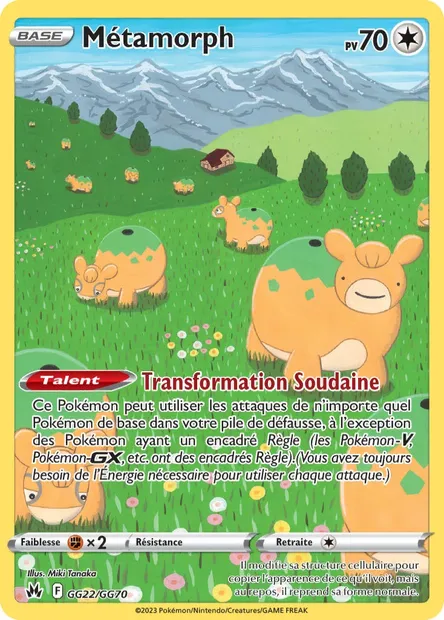Métamorph, carte Pokémon CRZ GG22 — extension Zénith Suprême