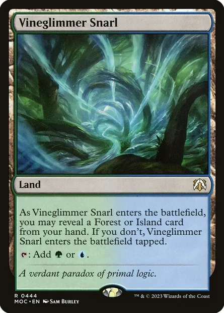 Vineglimmer Snarl, Magic card MOC 444 — March of the Machine Commander set
