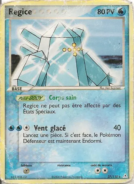 Regice, carte Pokémon HP 27 — extension EX Fantômes Holon