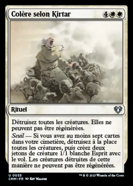 Colère selon Kirtar, carte Magic CMM 35 — extension Commander Masters
