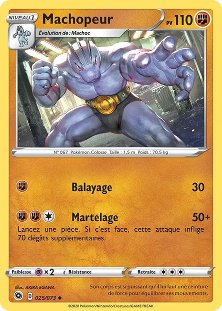 Machopeur, carte Pokémon CPA 25 — extension La Voie du Maître