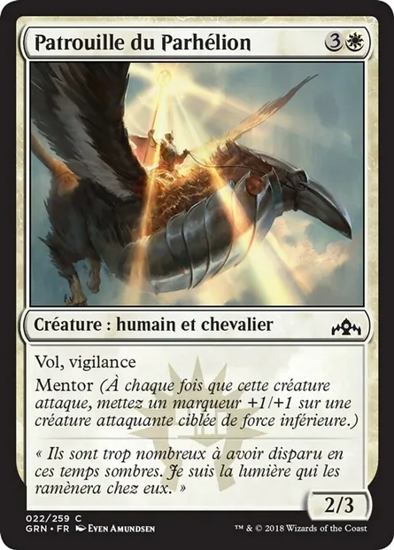 Patrouille du Parhélion, carte Magic GRN 22 — extension Les Guildes de Ravnica