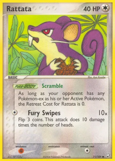 Rattata, carte Pokémon TRR 71 — extension Team Rocket Returns