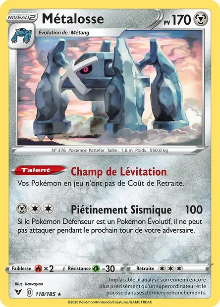 Métalosse, carte Pokémon VIV 118 — extension Voltage Éclatant