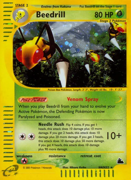Beedrill, Pokémon card SK H04 — Skyridge set