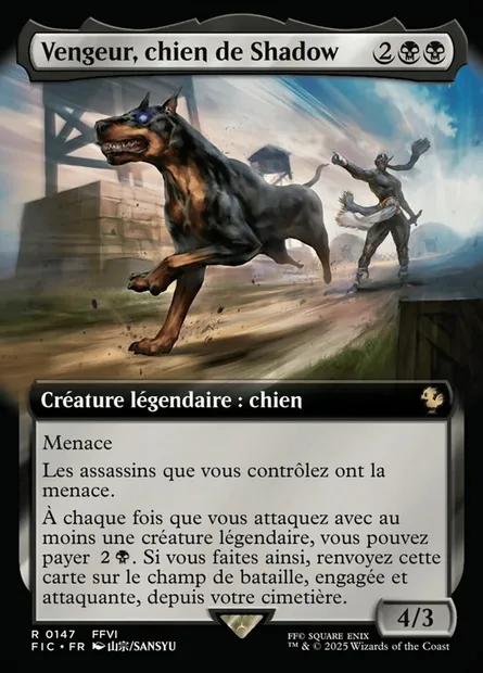 Vengeur, chien de Shadow, carte Magic FIC 147 — extension Final Fantasy Commander