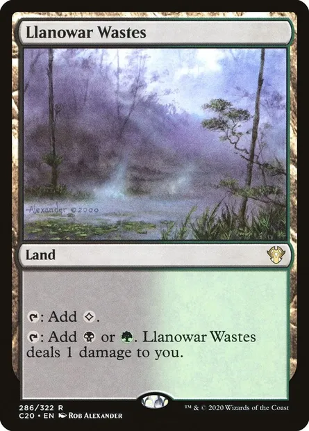 Llanowar Wastes, Magic card C20 286 — Commander 2020 set