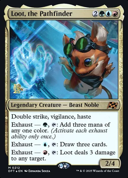 Loot, the Pathfinder, Magic card PDFT 212s — Aetherdrift Promos set