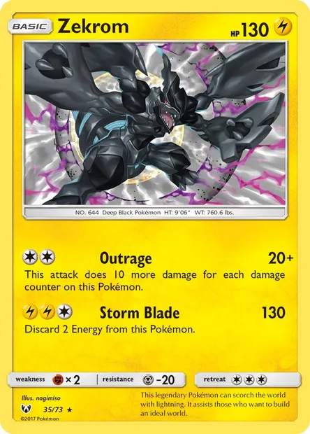 Zekrom, Pokémon card SLG 35 — Shining Legends set