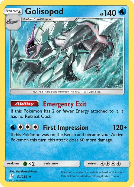Golisopod, Pokémon card UNM 51 — Unified Minds set