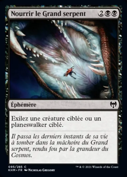Nourrir le Grand serpent, carte Magic KHM 95 — extension Kaldheim
