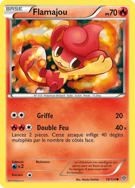 Flamajou, carte Pokémon PLS 19 — extension Tempète Plasma