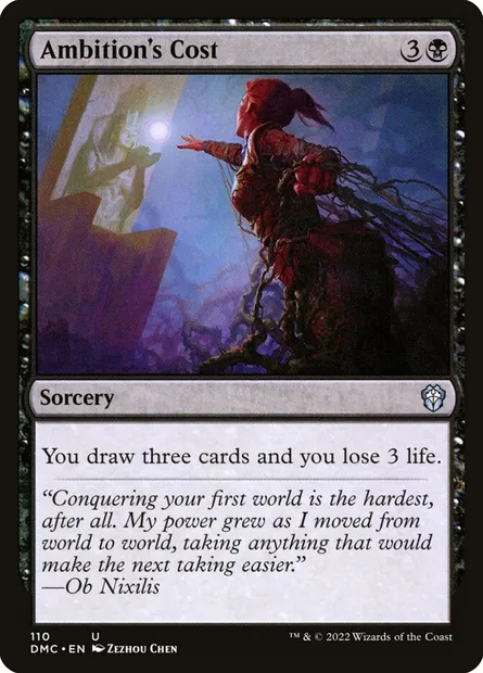 Ambition's Cost, Magic card DMC 110 — Dominaria United Commander set